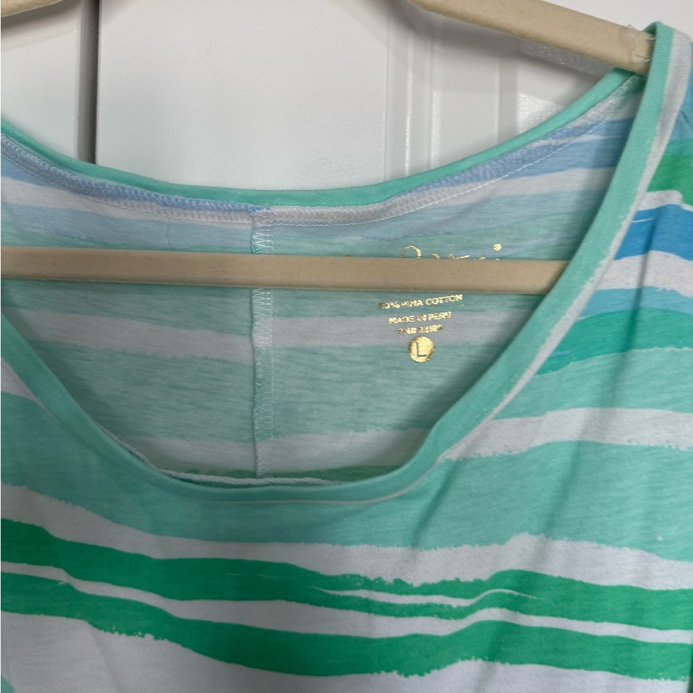 Lilly Pulitzer Green and Blue Striped Dress